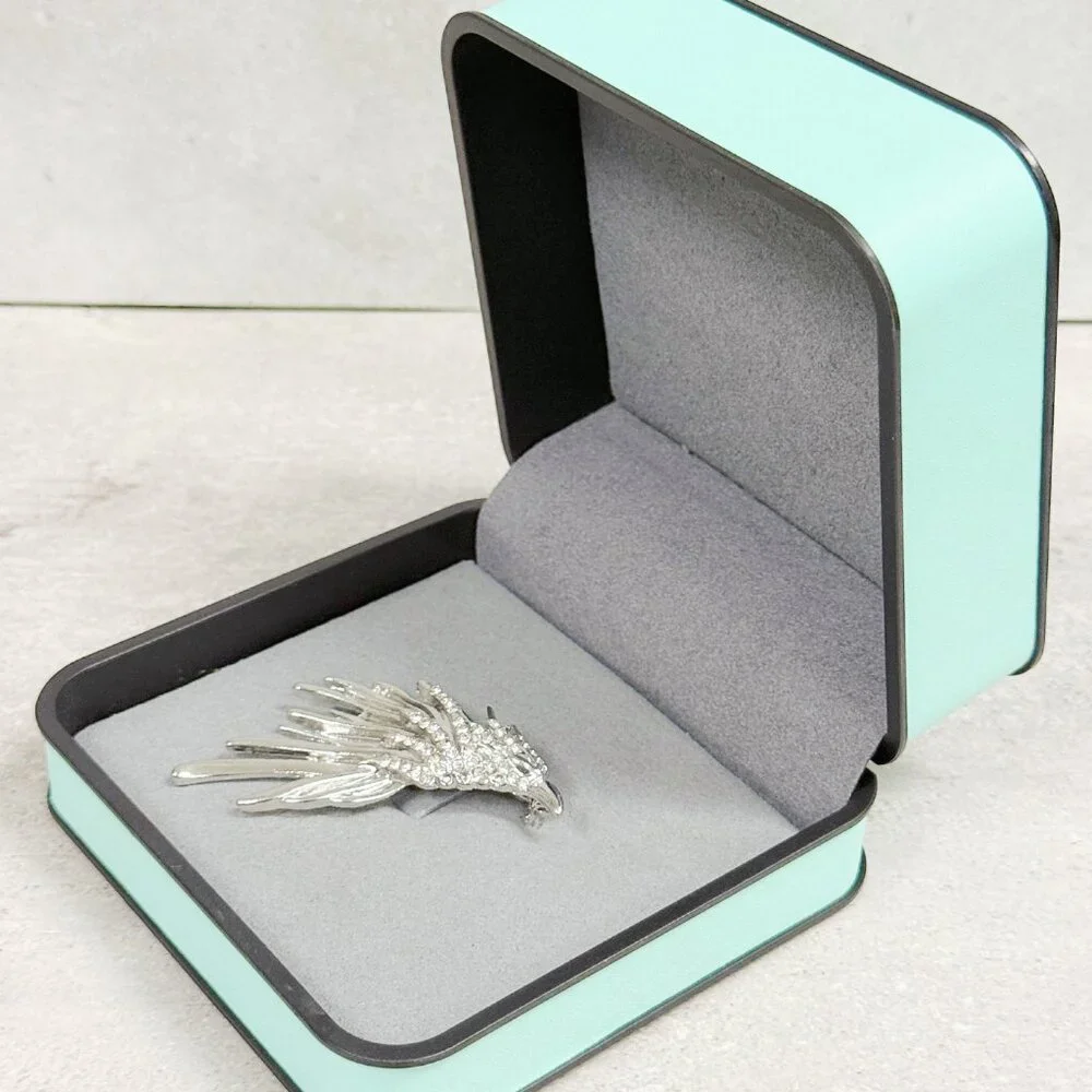 Silver brooch, eagle brooch, bird brooch, fashion brooch, animal brooch pin - Picture 5 of 7